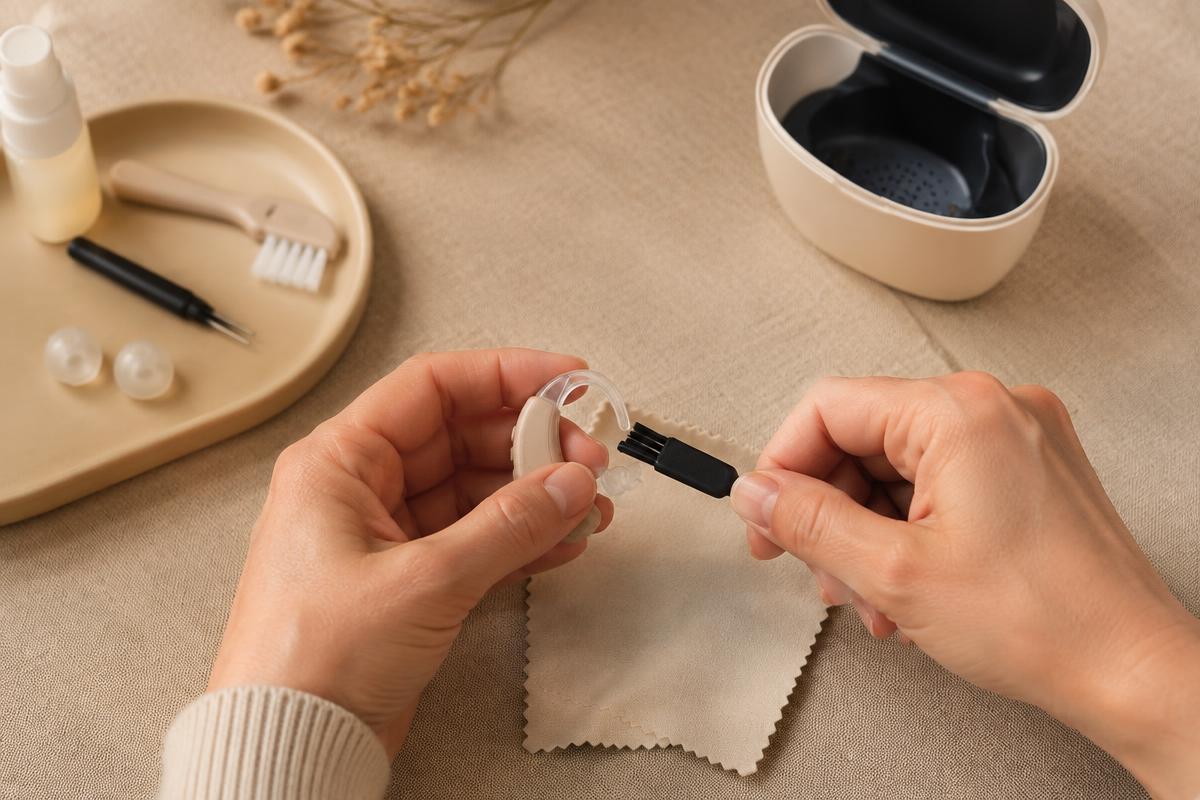 Hearing aid maintenance that takes two minutes a day
